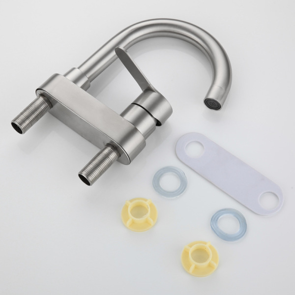 Bathroom drawing double basin washbasin faucet