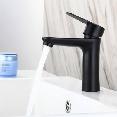 Black basin faucet hot and cold