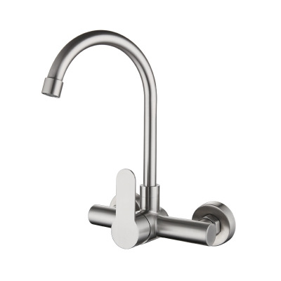 Double hole wall hot and cold faucet