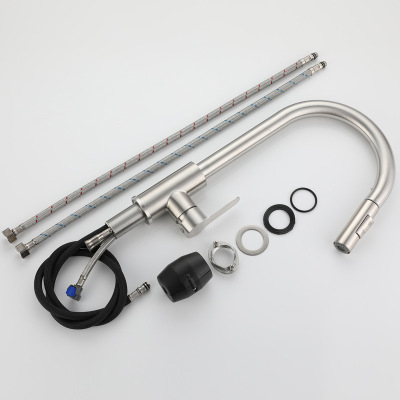 Pull kitchen faucet hot and cold