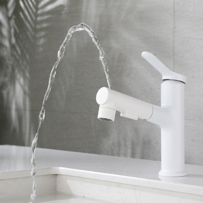 Pull type basin faucet household