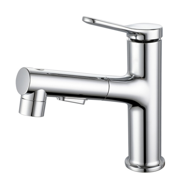 Pull type basin faucet household