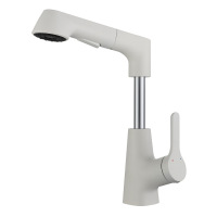 Rotary pull basin faucet