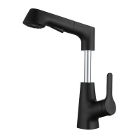 Rotary pull basin faucet