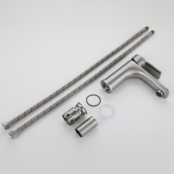 Single hole basin faucet hot and cold
