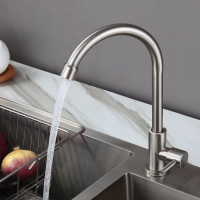 Stainless steel kitchen single cold faucet