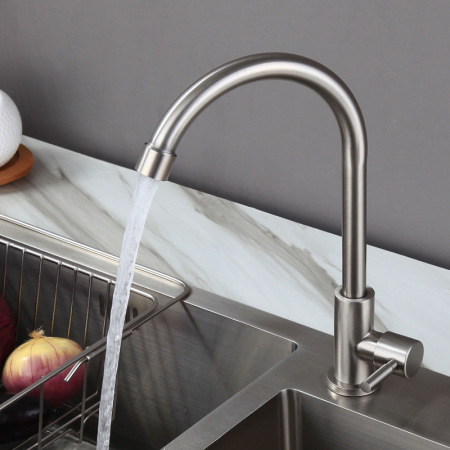 Stainless steel kitchen single cold faucet