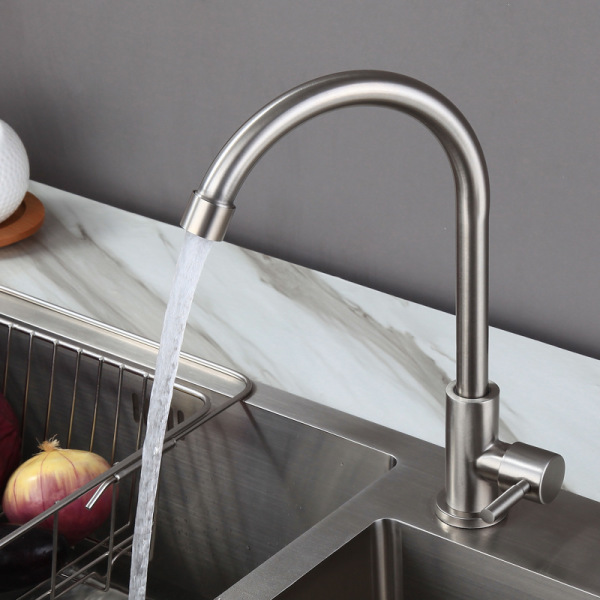 Stainless steel kitchen single cold faucet