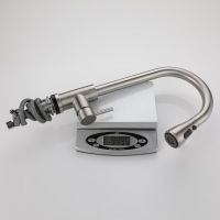 Stretchable faucet in induction kitchen
