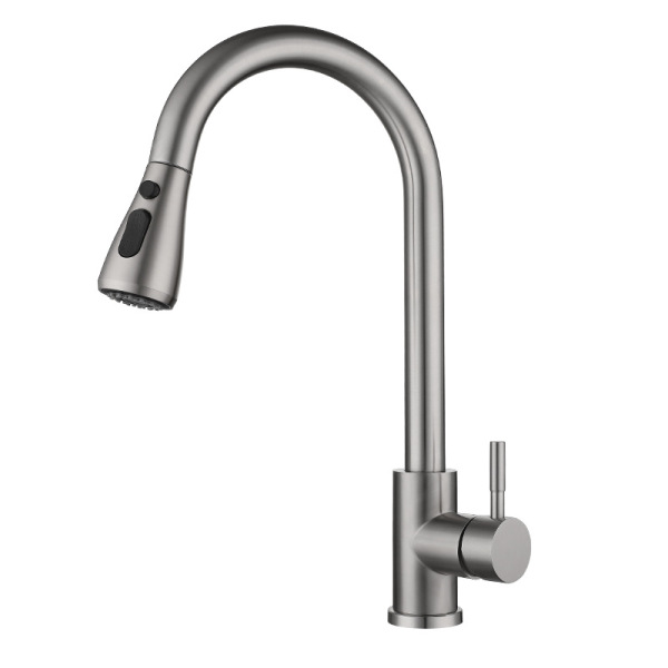 Stretchable faucet in induction kitchen