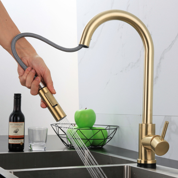 The kitchen taps are drawn to feel hot and cold