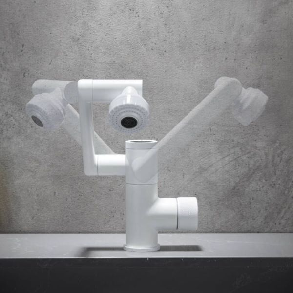 Universal faucet under basin mechanical arm